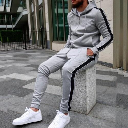 Tracksuit Casual Sport Suit Men Running Sportswear Sweatshirt+Sweatpants Male 2 Piece Set Jogger Clothing