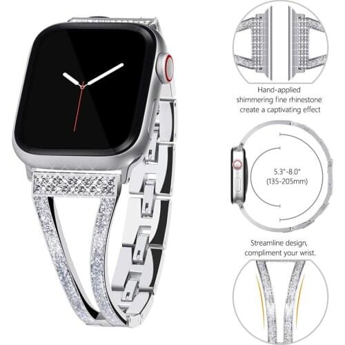 Slim Steel Bracelet Strap Wrist Watchband for apple watch band 44 mm Iwatch series 5 4 3 2 accessories 38MM 40mm 42MM belt Loop