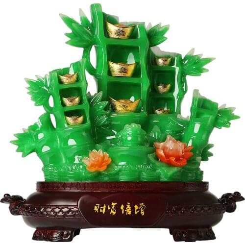 Fortune steadily high TV cabinet wine cabinet living room decoration bamboo home lucky craft jewelry opening gift decoration