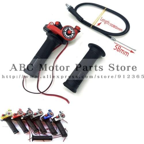 Universal 22mm Motorcycle Quick Throttle Hand Grips On-Off Ignition Motocross Switch Cable for Kawasaki Yamaha Honda KTM