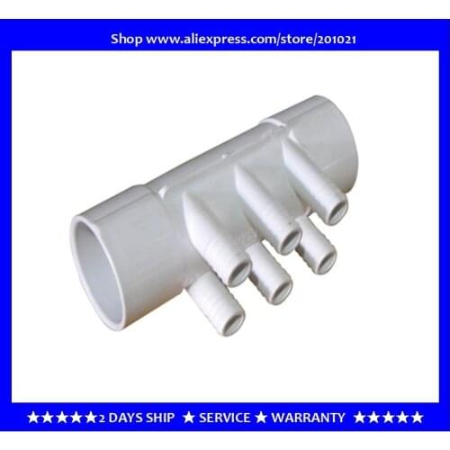 2"S PVC water Manifold (6x) 3/4" Ports & Manifold - 2" male/female inlets, 6 x 3/4" male smooth outlets thread water distributor