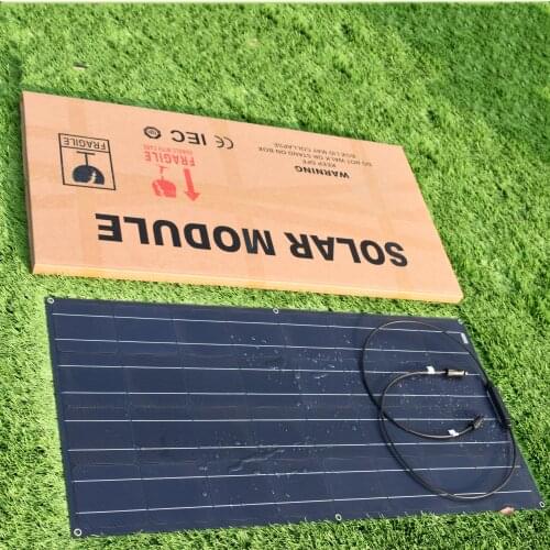 High Efficiency ALL BLACK Solar Panel 100W 18V ETFE Monocrystalline Cell Semi Flexible Solar Panel