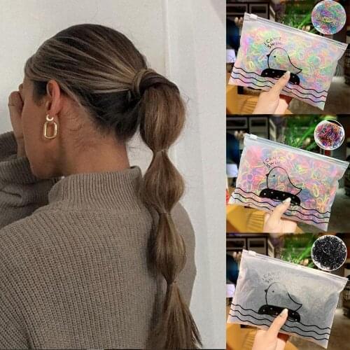 MYZW 1000 PCS Woman Colorful Small Disposable Hair Ties Girls Elastic Hairband Scrunchies Kids Hair Accessories Rubber Band