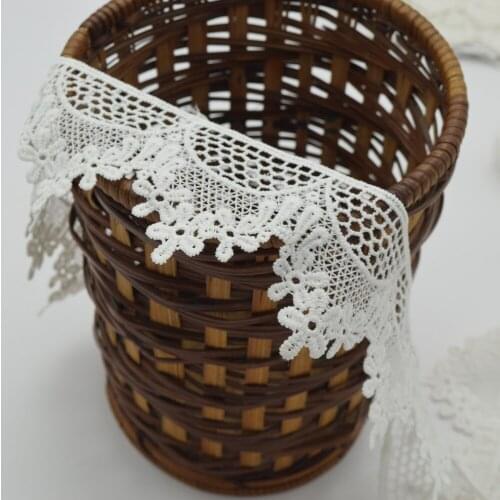 14yards GOOD QUALITY soft Milk Silk Lace Fabric Wedding Trim Size 6cm