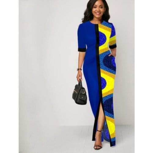 2021 African Dresses for Women printing African Clothes Plus Size Summer Printed Long Africa Dress