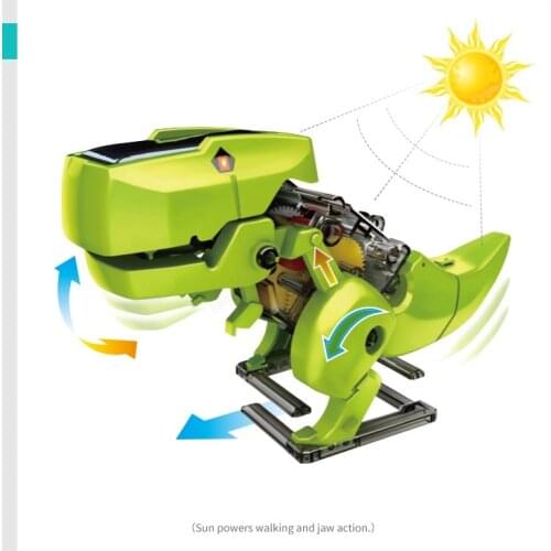 3 In 1 Solar toys educational solar kit ransformation Jurassic World Dinosaur Insect Driller Robot DIY toys for children