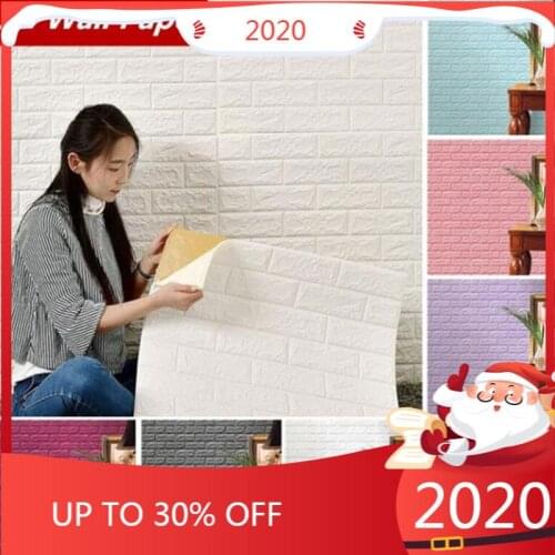 3D Brick Wall Sticker 3D Waterproof Self-adhesive Wall Sticker Decal for Restaurant Bedroom Living Room Bathroom