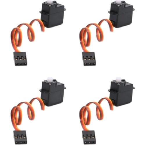 4pcs Mini 2g Digital Servo 4.2V Steering Gear with Black DuPont JR Plug for Micro RC Fixed Wing Aircraft Drone DIY Accessories