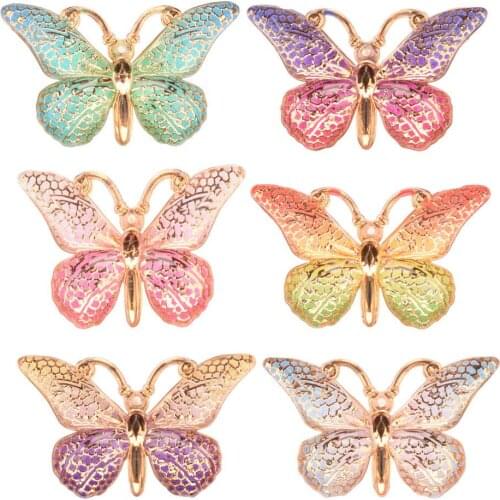 20PCS 1.6inch Butterfly Resin Accessories For Earring Fashion Hair Accessories for Baby girl Hair Bows Center DIY Headwrap