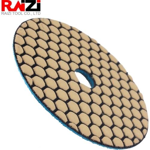 Raizi 4/5 inch Diamond Flexible Polishing Pads Dry Use for Granite Marble Grit 50-3000 Stone Sanding Polishing Disc