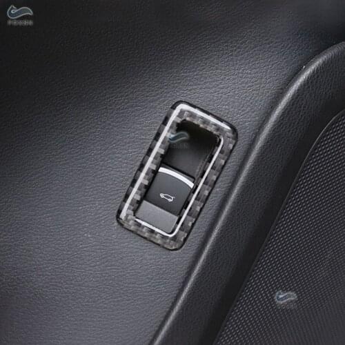 Car Accessories Carbon Fiber Rear Trunk Switch Frame Cover Trim For VW Touareg 2011 2012 2013 2014 2015 2016 2017 2018