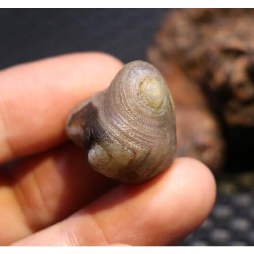 Big Treasure Talisman Power Cool Chinese Inner Mongolia Alashan Desert Agate Natural Eye Bead Amulet With A Hole Timestown D2