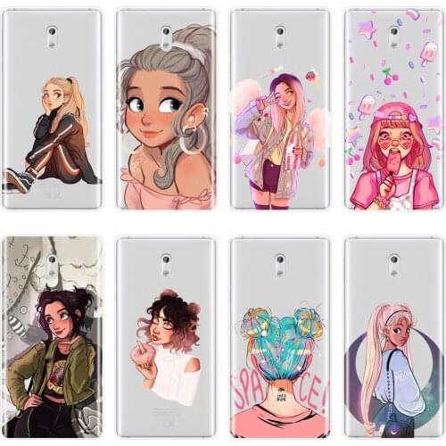 TPU Kawaii Girl Japan Kpop Cartoon Pretty Soft Back Cover For Nokia 7 Plus X6 Phone Case Silicone For Nokia 8 6 5 3 2 1