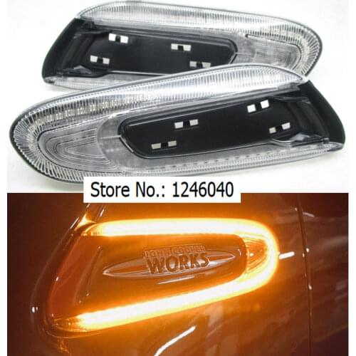 2Pcs For Mini Cooper One F55 F56 F57 F54 Dynamic Sequential LED Fender Marker Light Side Marker Lamp Indicator Turn Signal Light