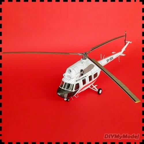 DIYMyModeI 1:33 Scale Polish Mi-2 Transport Helicopter DIY Handcraft PAPER MODEL KIT Puzzles Handmade Toy DIY