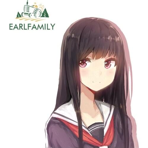 EARLFAMILY 13cm x 9.5cm For Anime Girl Surfboard Funny Car Stickers Sunscreen Scratch-Proof 3D Decal Motorcycle Vinyl Car Wrap