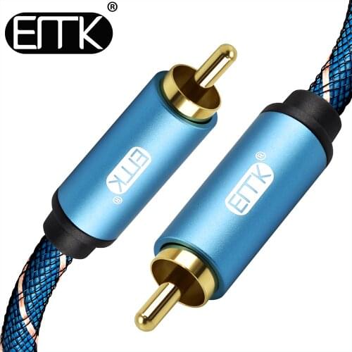 EMK RCA to RCA Male to Male Coaxial Cable Stereo Audio Cable Nylon Braided RCA Video Cable for TV Amplifier Home 1m 1.5m 2m 3m