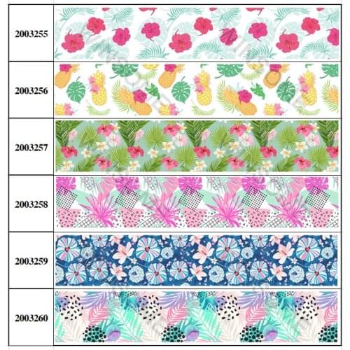 Beautiful Flowers Printed 5 Yards Grosgrain/Satin Ribbon 16mm/25mm/38mm/50mm/75mm for DIY Hair Bows