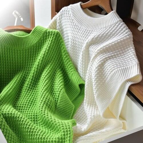 Linen Flower Color Loose Waistcoat Wool Waistcoat Knitted Waistcoat Womens Loose All-match Waistcoat with Shirt Vest Women