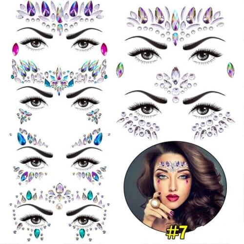 Masquerade Face Decoration DIY Temporary Rhinestone Glitter Tattoo Stickers Gems Festival Party Makeup Body Jewels Flash G