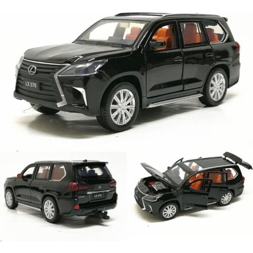 1:32 lexus LX570 alloy pull back car model diecast metal toy vehicles with sound light 6 open doors for kids gift free shipping