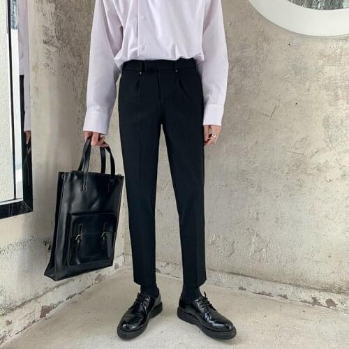 2020 Summer Mens Formal Casual Pants Slim Fit Office Trousers Fashion Trend Business Design Cotton Social 3 Color Suits Pants