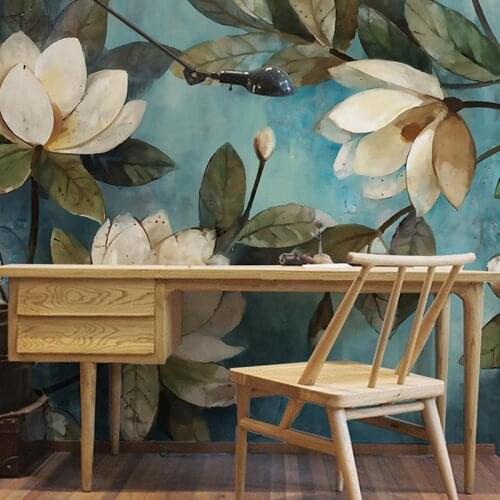 Custom Mural Wallpaper European Painting Flowers Retro Livingroom TV Backdrop Wallpaper Entrance Bedroom Non-woven Wall Covering