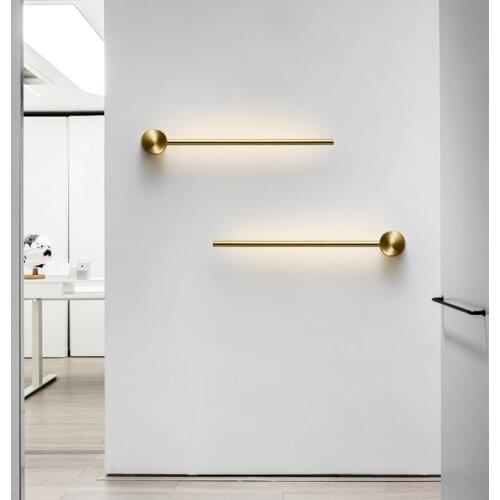 Nordic Minimalist Long Strip Wall Lamp Fixture Modern LED Line Wall Light Living Room Bedroom Bedside Lamp Indoor Decor Lighting