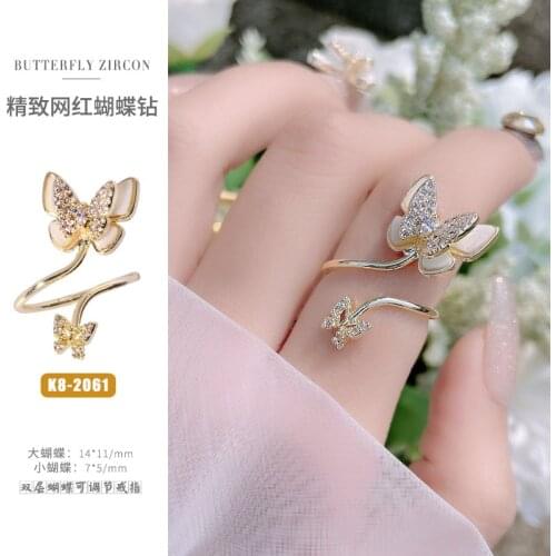 Fashion New Arrival Hot Selling Double Layer Fritillary Nail Decorations Shinning Rhinstones Nail Art Manicure for Women Girls