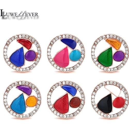 New Component w061 Flower Crystal 18mm Metal Snap Button For Bracelet Necklace Interchangeable Jewelry Accessorie Findings