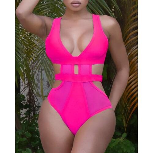 New Fashion Bathing Suit Cutout Backless Thick Strap One Piece Swimsuit Bikini 2021 Womens Swimming Suit Summer Sexy Swimwear