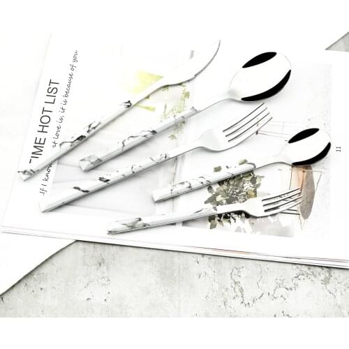 Knives Dessert Fork Spoon Tableware Set Imitation Wooden Handle Dinnerware Stainless Steel Cutlery Set Kitchen Dinner Silverware