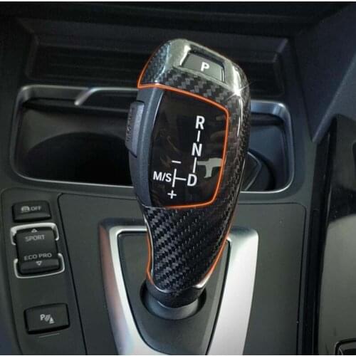 Carbon Fiber Gear Shift Collars Covers Gear Head Knob Trim For F20 F30 F31 F34 X5 F15 X6 F16 X3 F25 X4 Interior Accessories