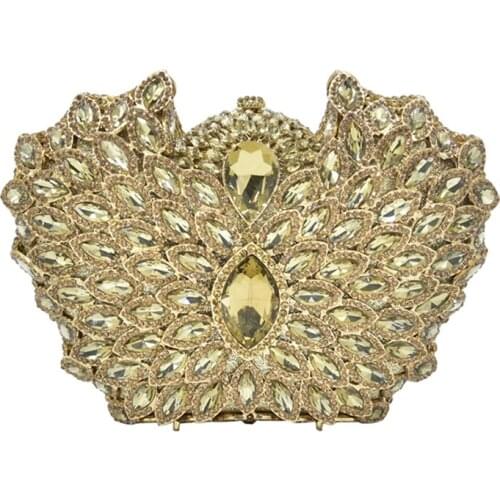 The latest design metal clutch bag dazzling ladies crystal evening dress elegant ladies evening dress bag wedding party wallet