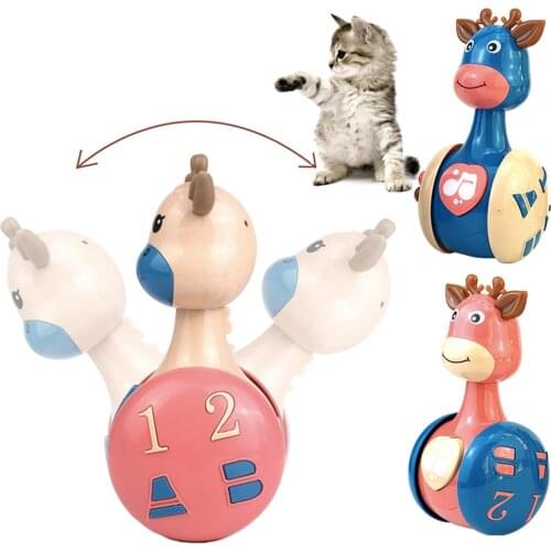 PetCloud Cat Toy Chew Bell Tumbler Pet Game Inertia Slide Interactive Toy Cat Teaser Souptoys Kitten Play Supplies