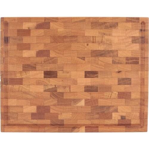 Soandora End Grain Cutting Board Oak Tree Three Edge Corrugated Natural Texture and Pattern