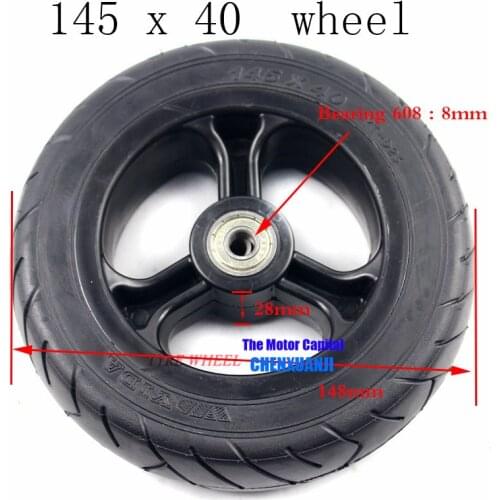 Free shipping high quality 145X40 solid tire 145*40 tyre with plastic hub for electric scooter Childrens trolley tires dolly