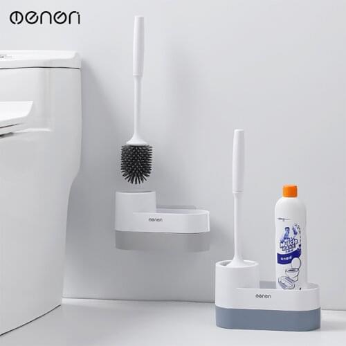 Bathroom wall hanging cleaning brush household floor cleaning bathroom accessories storage silicone toilet brush holder