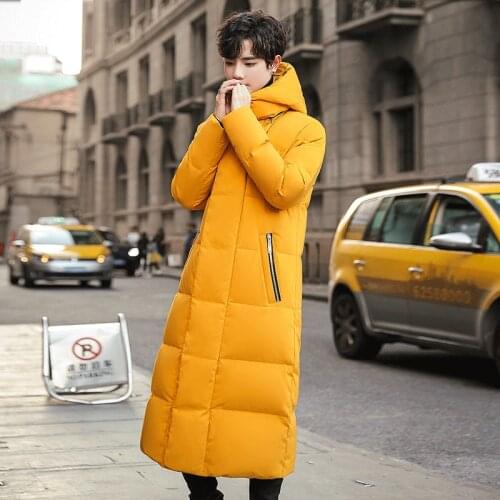 Vickino 2020 winter new Mens mid-length thick coat Casual high-quality mens long white duck down jacket Black red yellow