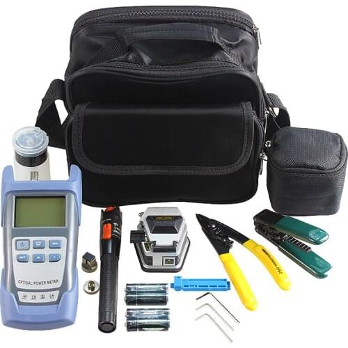 07 types Fiber Optic fusion splicer Tool Kit with SKL-60C Fiber Cleaver Optical Power Meter 10km visual fault locator,Convenient