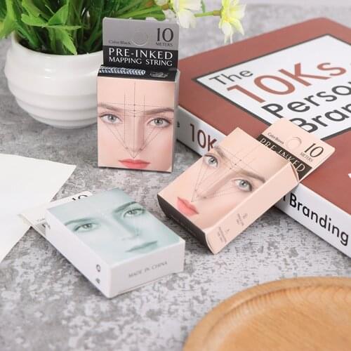 1Box Microblading Mapping String PreInked Eyebrow Marker Thread Brow Positioning Tool White Black Brown Makeup Tool Accessory