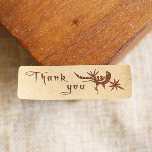100PCS Thank You Kraft Paper Sticker Happy Bird Design Sticker Labels for Wedding Party Decoration Gift Stickers