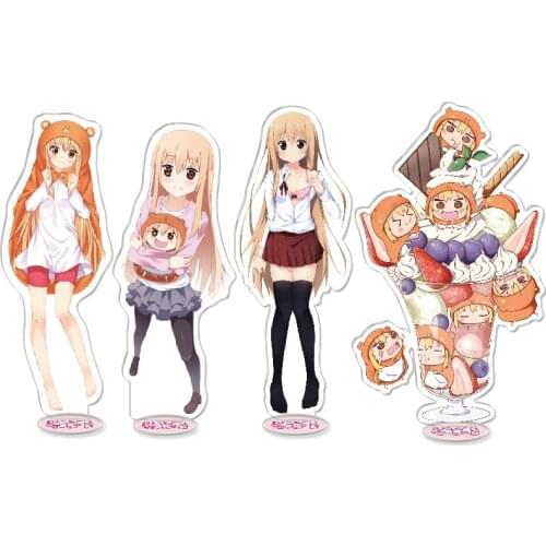 16cm Kawaii Himouto! Umaru-chan Keychain Doma Umaru Acrylic Figures Key Chain School Bag Pendant Anime Jewelry Otaku Birthday