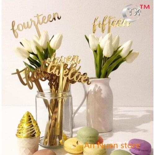 Acrylic table Number"one two three..."Mirror gold /Silver Flower seats for wedding /Anniversary Party Decoration 10pcs/lot