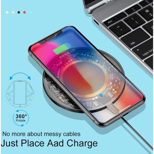 10W Qi Quick Wireless Charger For iPhone 11 Pro X Xr 8 Induction Fast Wireless Charging Pad For Samsung S10 S20 S9 Huawei Xiaomi
