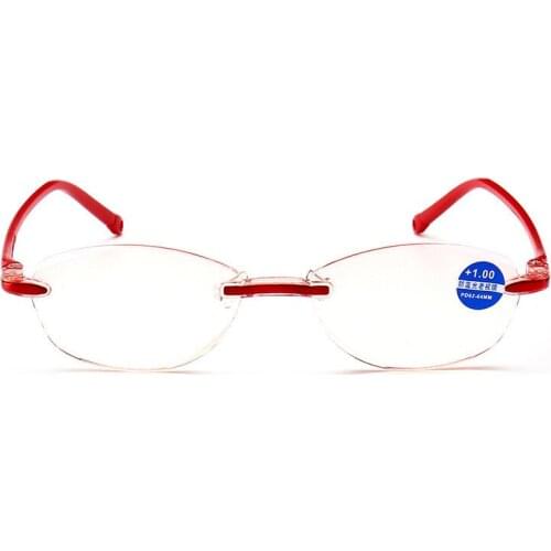 Frameless Diamond Trimming Reading Glasses+1.0 +1.50 +2.0 +2.50 +3.0 +4.0 For Men Women Elderly Anti Blue Light Reading Glass