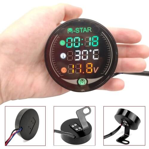 Motorcycle Voltmeter Time Temperature LED 3-in-1 LED Digital Voltage Meter For Honda VT1100 GROM MSX125 msx 125 forza 300