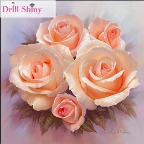 CNA 5D Diy Diamond Painting Flower pink ROSE Full Square Mosaic Rhinestone 3D Cross Stitch Kits Embroidery Crafts Room Decor