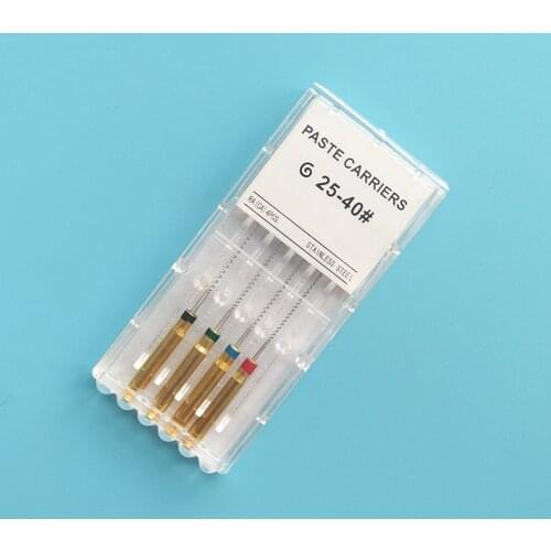 25mm Stainless Steel Dental Paste Carriers 25-40# Engine Use Dental Spiral Lentulos Root Canal Filling Paste Carrier Dental