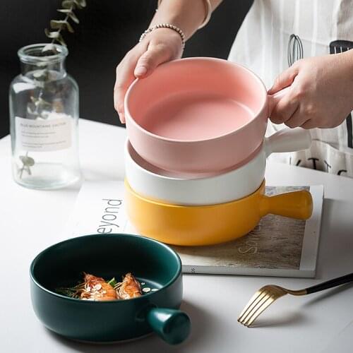 6 inch Porcelain Baking Plate Dessert Bowl Ramekin Baker Dinner Plate Pasta Dishes Household Dinnerware